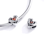 Accessori per bracciale fai da te con perline sciolte in argento sterling a forma di cuore S925, SCC1472