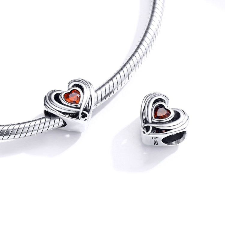 Accessori per bracciale fai da te con perline sciolte in argento sterling a forma di cuore S925, SCC1472