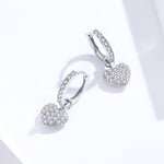 Orecchini a forma di cuore Orecchini con zirconi Orecchini a bottone in argento sterling S925, SCE821