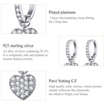 Orecchini a forma di cuore Orecchini con zirconi Orecchini a bottone in argento sterling S925, SCE821