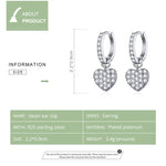 Orecchini a forma di cuore Orecchini con zirconi Orecchini a bottone in argento sterling S925, SCE821