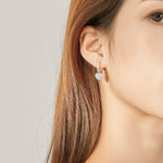 Orecchini a forma di cuore Orecchini con zirconi Orecchini a bottone in argento sterling S925, SCE821