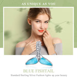 Collana con ciondolo a coda di pesce oceano in argento sterling S925 Accessori fai da te, SCC1067