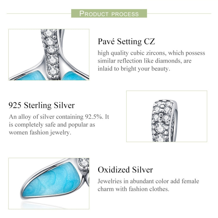 Collana con ciondolo a coda di pesce oceano in argento sterling S925 Accessori fai da te, SCC1067
