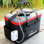 Secchio da pesca pieghevole multifunzionale addensato con scatola per pesci vivi, 40 cm (with Handle and Side Pocket), 45 cm (with Handle and Side Pocket), 50 cm (with Handle and Side Pocket)