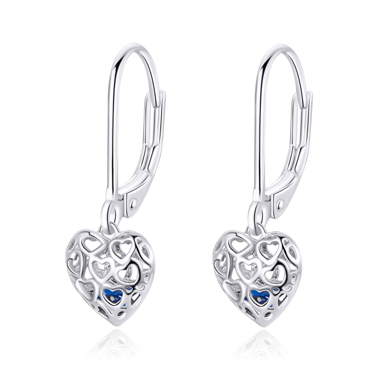 Orecchini a bottone cuore in argento sterling S925