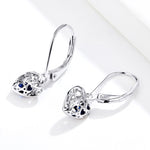 Orecchini a bottone in argento sterling S925 Orecchini a forma di cuore cavo Orecchini semplici placcati in platino, SCE746