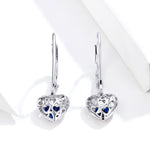Orecchini a bottone in argento sterling S925 Orecchini a forma di cuore cavo Orecchini semplici placcati in platino, SCE746
