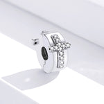 Accessori in rilievo di personalità fai da te in argento sterling S925 Perline in argento con fibbia di posizionamento incrociato