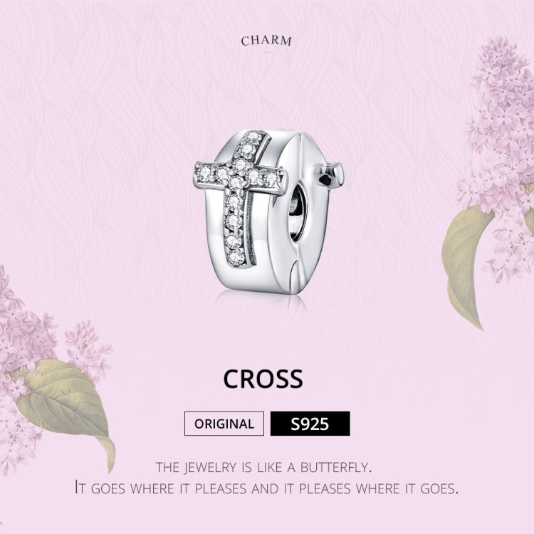 Accessori in rilievo di personalità fai da te in argento sterling S925 Perline in argento con fibbia di posizionamento incrociato