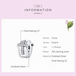 Accessori in rilievo di personalità fai da te in argento sterling S925 Perline in argento con fibbia di posizionamento incrociato