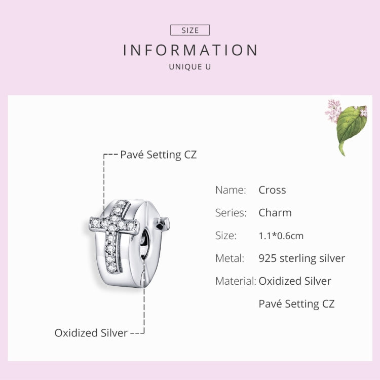 Accessori in rilievo di personalità fai da te in argento sterling S925 Perline in argento con fibbia di posizionamento incrociato