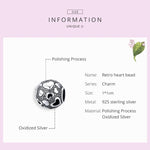 Accessori per gioielli braccialetto fai da te con perline rotonde in argento sterling S925 con perline vintage amore