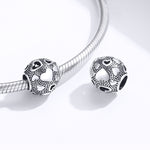 Accessori per gioielli braccialetto fai da te con perline rotonde in argento sterling S925 con perline vintage amore