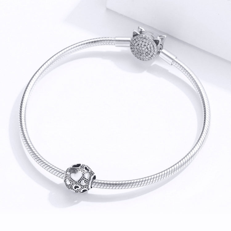 Accessori per gioielli braccialetto fai da te con perline rotonde in argento sterling S925 con perline vintage amore