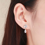 Orecchini femminili con orecchini retrò in argento sterling S925, SCE424