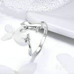 Anello in argento sterling S925 per compagni di gatti, SCR443
