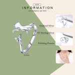 Anello in argento sterling S925 per compagni di gatti, SCR443