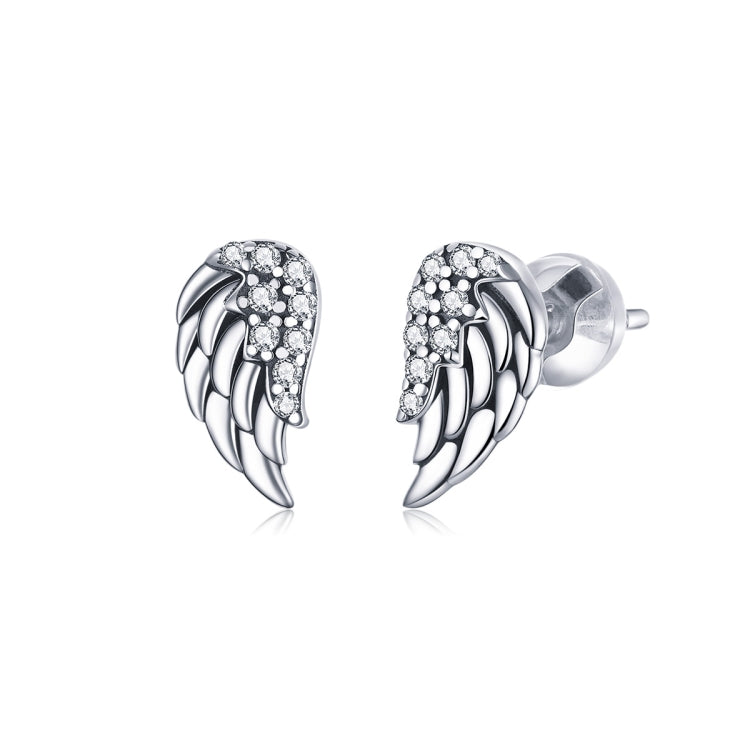 Orecchini di personalità con orecchini a forma di ali in argento sterling S925, SCE882