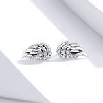 Orecchini di personalità con orecchini a forma di ali in argento sterling S925, SCE882
