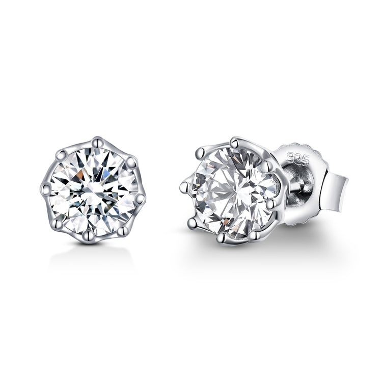 Orecchini a bottone in argento 925 con zirconi 0,6 cm