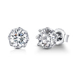 Orecchini a bottone in argento sterling S925 Orecchini con zirconi, SCE499