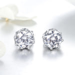 Orecchini a bottone in argento sterling S925 Orecchini con zirconi, SCE499