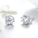 Orecchini a bottone in argento sterling S925 Orecchini con zirconi, SCE499