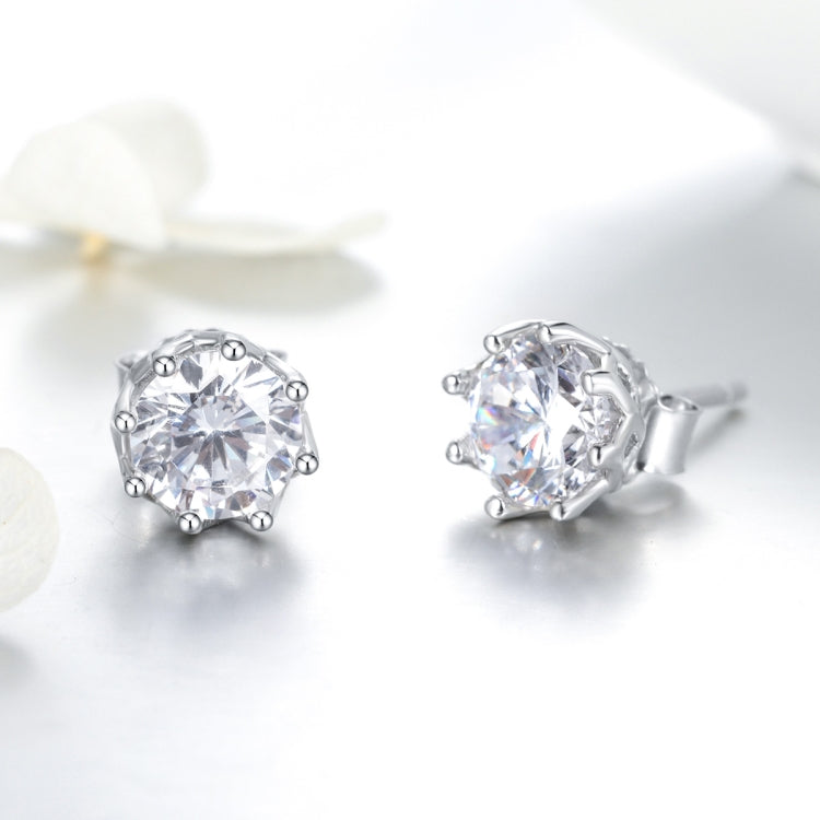 Orecchini a bottone in argento sterling S925 Orecchini con zirconi, SCE499