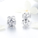 Orecchini a bottone in argento sterling S925 Orecchini con zirconi, SCE499