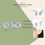 Orecchini a bottone in argento sterling S925 Orecchini con zirconi, SCE499