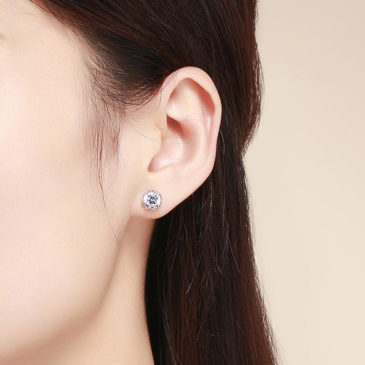 Orecchini a bottone in argento sterling S925 Orecchini con zirconi, SCE499