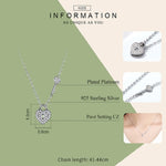 Collana con serratura a cuore placcata in platino in argento sterling S925 per ragazze, gioielli con chiave in zircone intarsiato bianco, SCN315