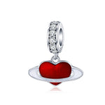 Accessori per gioielli braccialetto fai da te con ciondolo in argento sterling S925 rosso amore pianeta