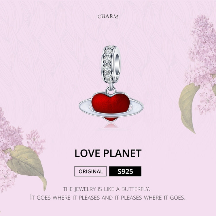 Accessori per gioielli braccialetto fai da te con ciondolo in argento sterling S925 rosso amore pianeta
