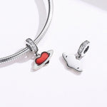 Accessori per gioielli braccialetto fai da te con ciondolo in argento sterling S925 rosso amore pianeta