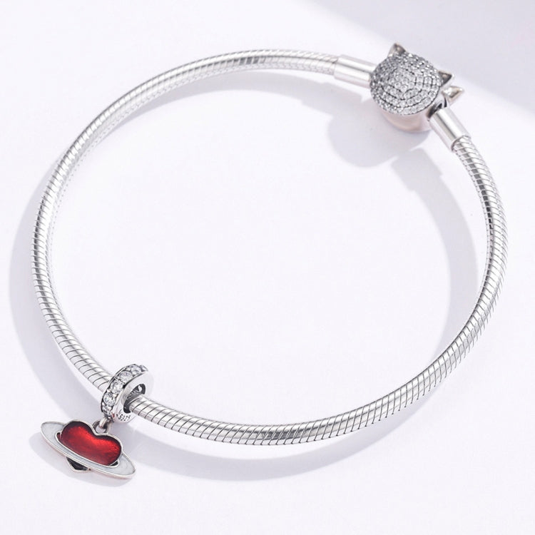 Accessori per gioielli braccialetto fai da te con ciondolo in argento sterling S925 rosso amore pianeta
