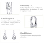 Orecchini in argento sterling Orecchini lunghi con nappa in zirconi S925 Orecchini per ragazza, SCE638