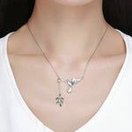 Collana in argento sterling S925 con colibrì. Collana con zirconi, SCN217