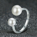 Anello in argento sterling S925 Anello aperto con perla femminile, SCR192