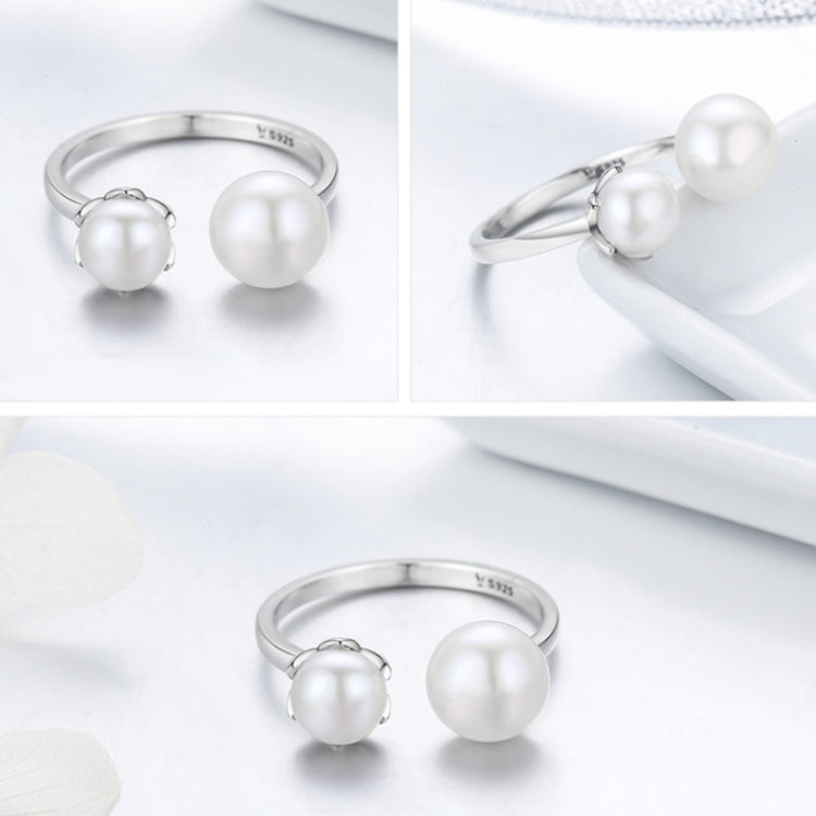 Anello in argento sterling S925 Anello aperto con perla femminile, SCR192