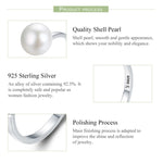 Anello in argento sterling S925 Anello aperto con perla femminile, SCR192