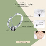Anello con perla aperta in argento sterling S925, SCR314