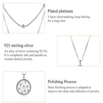 Collana in argento sterling S925 placcato platino Collana in argento chiaro con piccola stella a doppio strato, SCN365