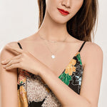 Collana in argento sterling S925 placcato platino Collana in argento chiaro con piccola stella a doppio strato, SCN365