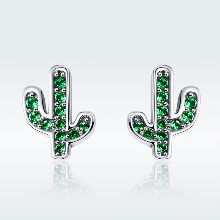 Orecchini femminili in argento sterling S925 con personalità Fresh Cactus, SCE097