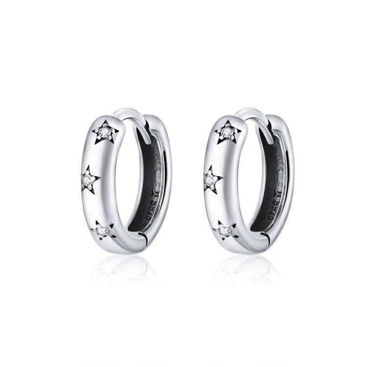 Orecchini a stella in argento 925 con zircone 1,2x0,3 cm