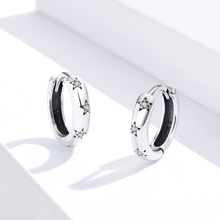 Orecchini semplici Orecchini a stella in argento sterling S925, SCE873