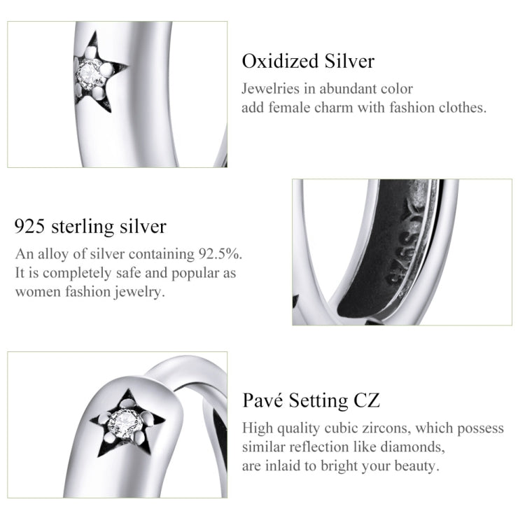 Orecchini semplici Orecchini a stella in argento sterling S925, SCE873