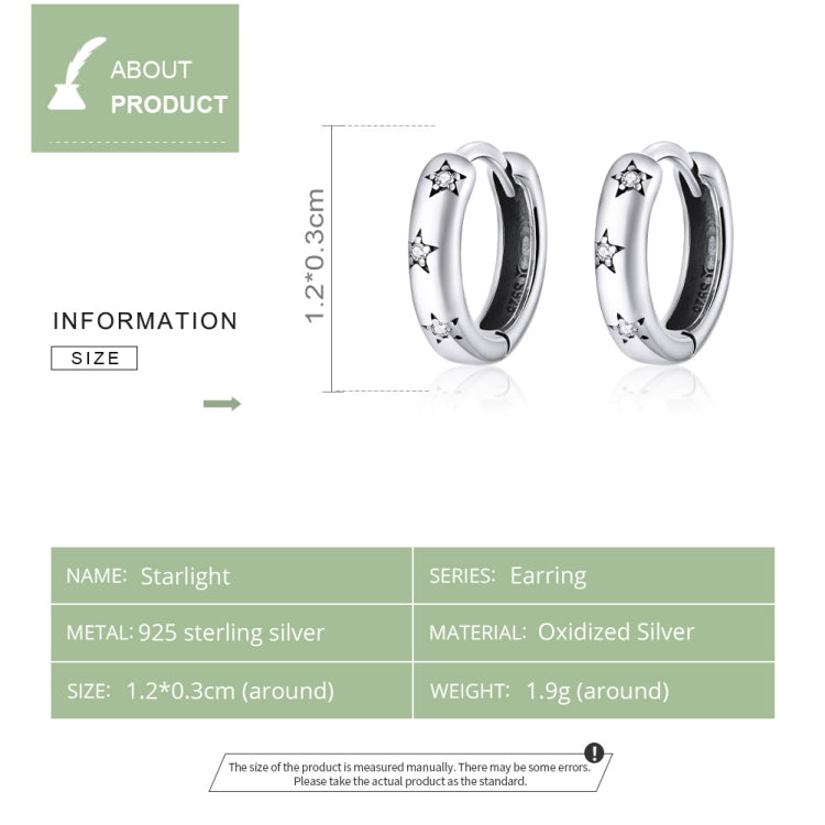 Orecchini semplici Orecchini a stella in argento sterling S925, SCE873